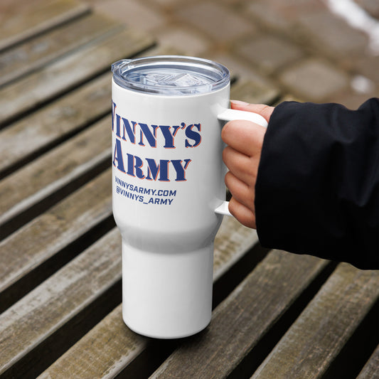Travel mug with a handle